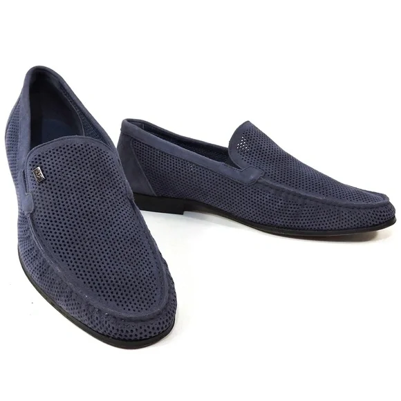 ALBERTO CICCIOLI 🇮🇹 MEN'S BLUE SUEDE COMFORT SUMMER LOAFERS - Picture 1 of 6